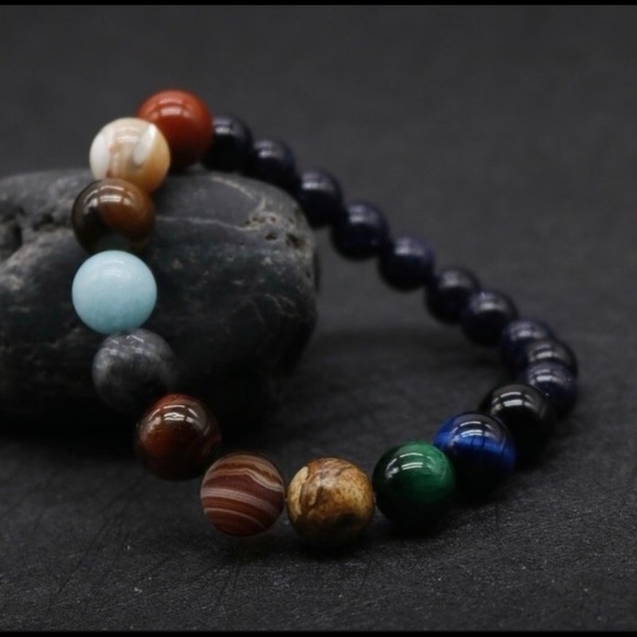Planets Natural Stone Bracelet - Picture 1 of 7